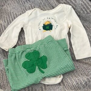Carter's Cream and Green Diaper Covers Shamrock Design